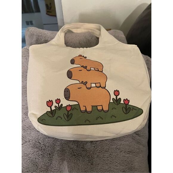 Capybara Canvas Tote Bag - Picture 6 of 6